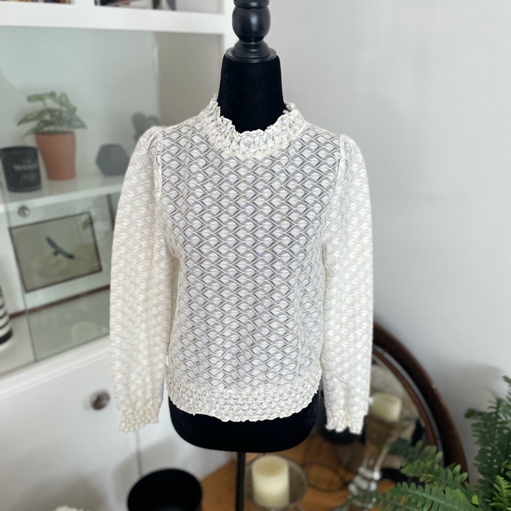 Unique Lace Crop Top with Gold Stitching
